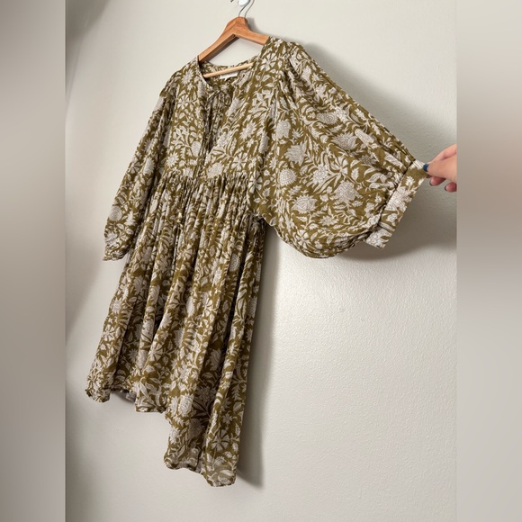 Daughters of India Cotton Voile Billow Sleeve Mini Kyra Dress - Picture 4 of 14